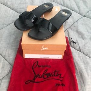Christian Louboutin black patent sandals